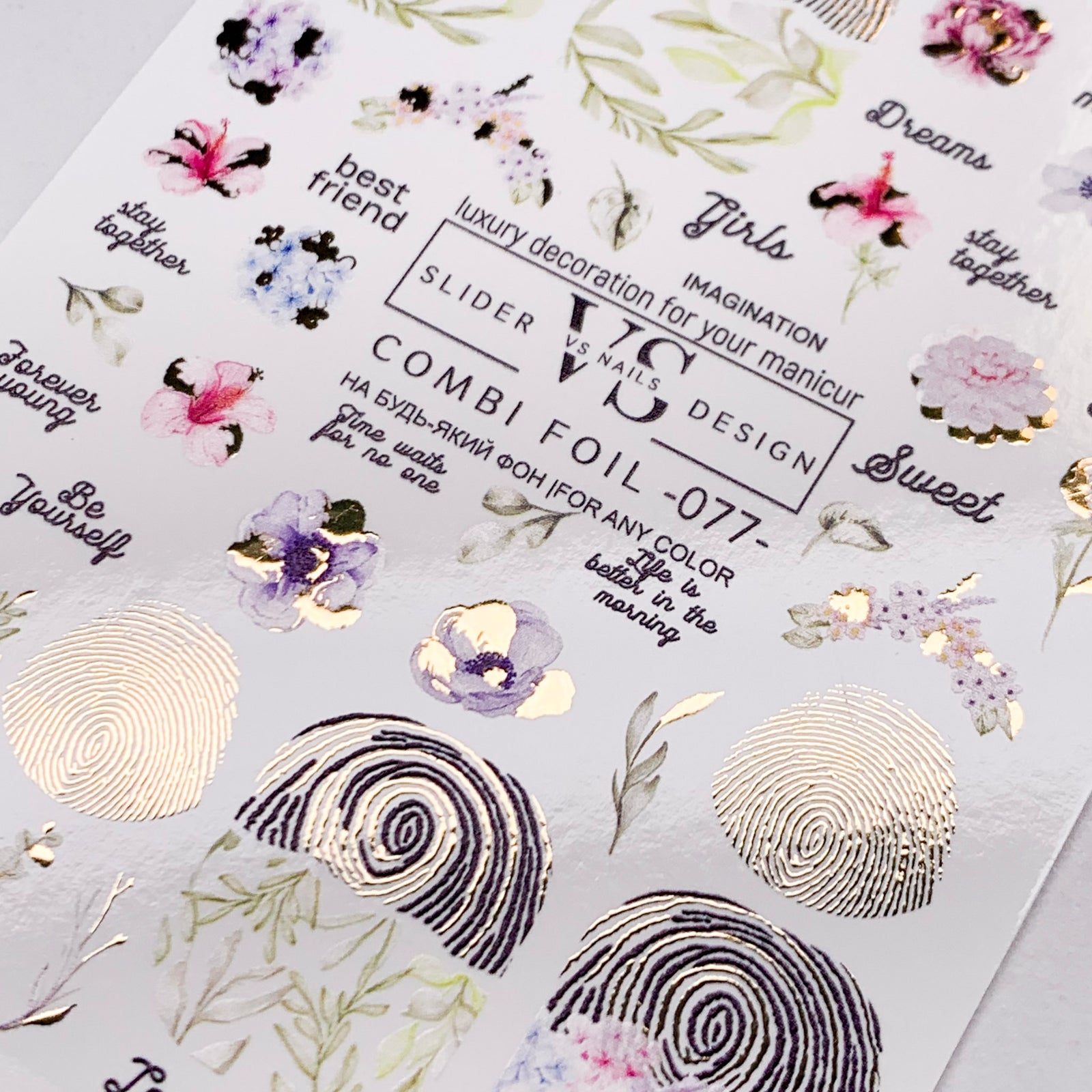 vs combi foil 077 cute nail film designs from nail company UK miss dolla