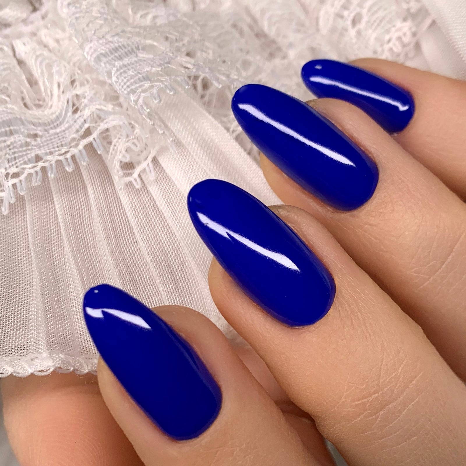 Close up image of the Deep Azure gel nail polish | Dolla
