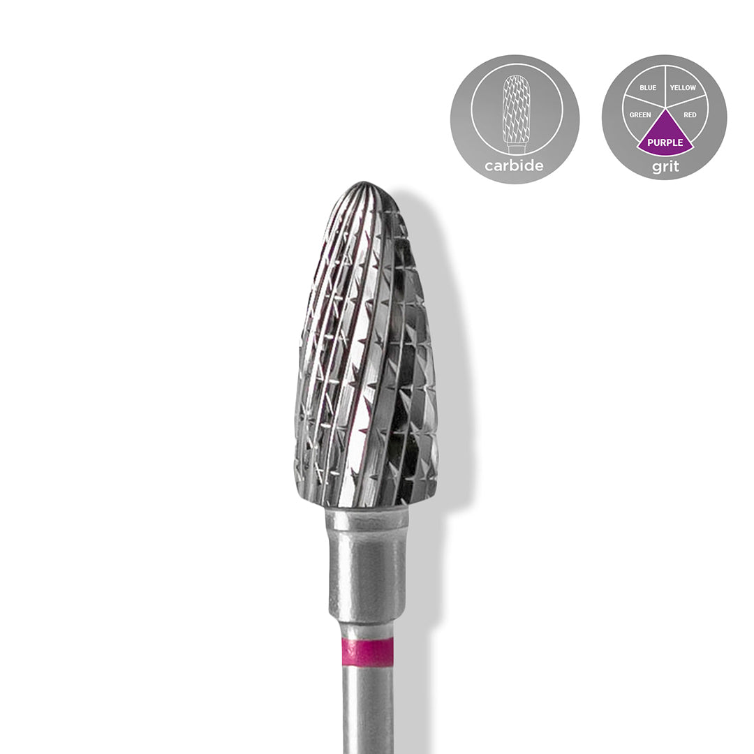 Staleks Carbide 'Corn' Purple Nail Drill Bit, head diameter 6mm / working part 14mm