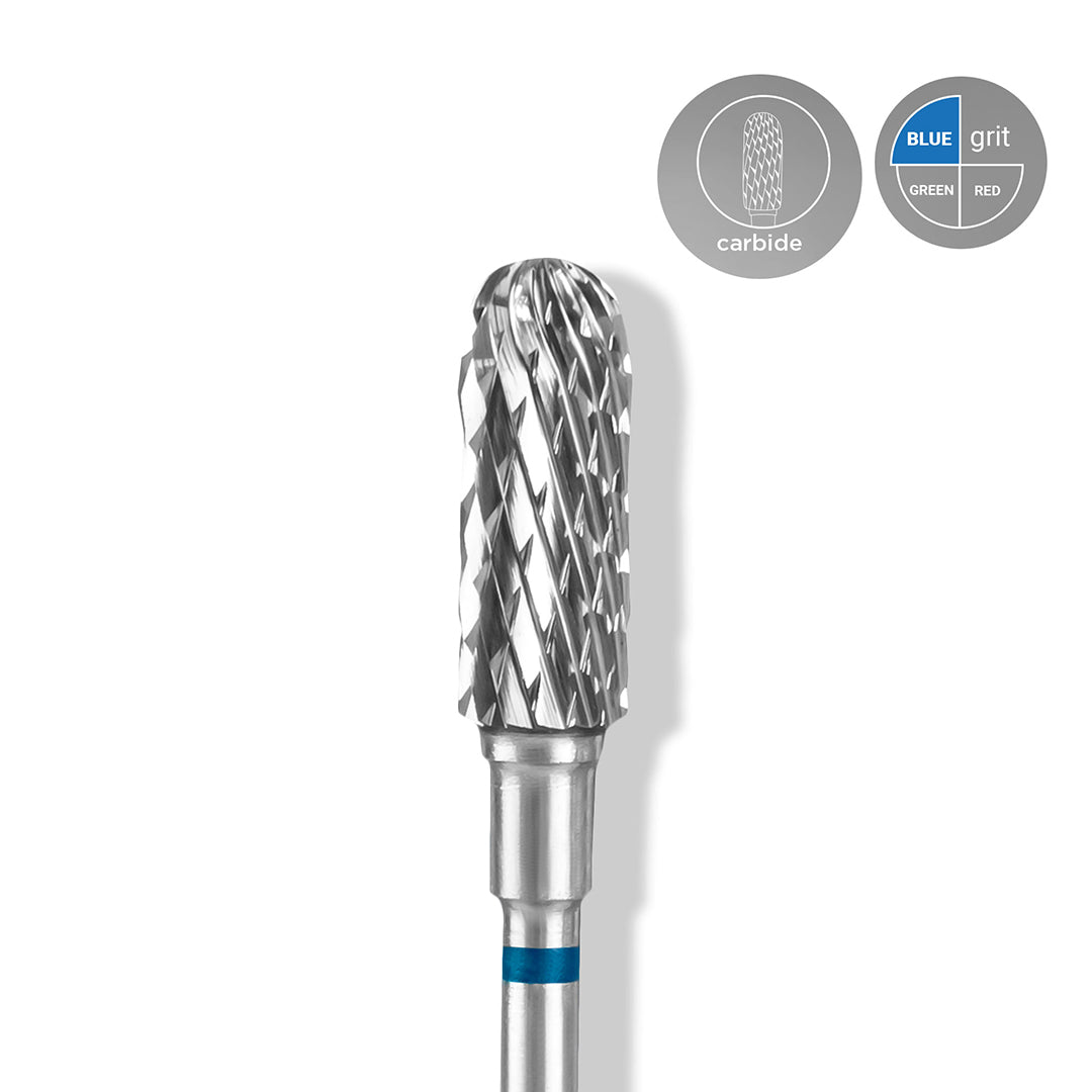 Staleks Carbide Rounded Cylinder Blue Nail Drill Bit, head diameter 5mm/ working part 13mm