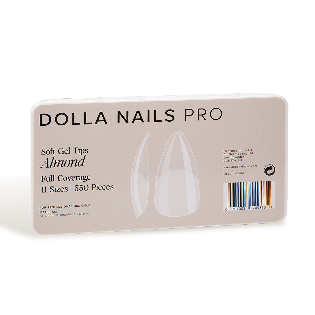Full Cover Soft Gel Tips Almond - 550pcs