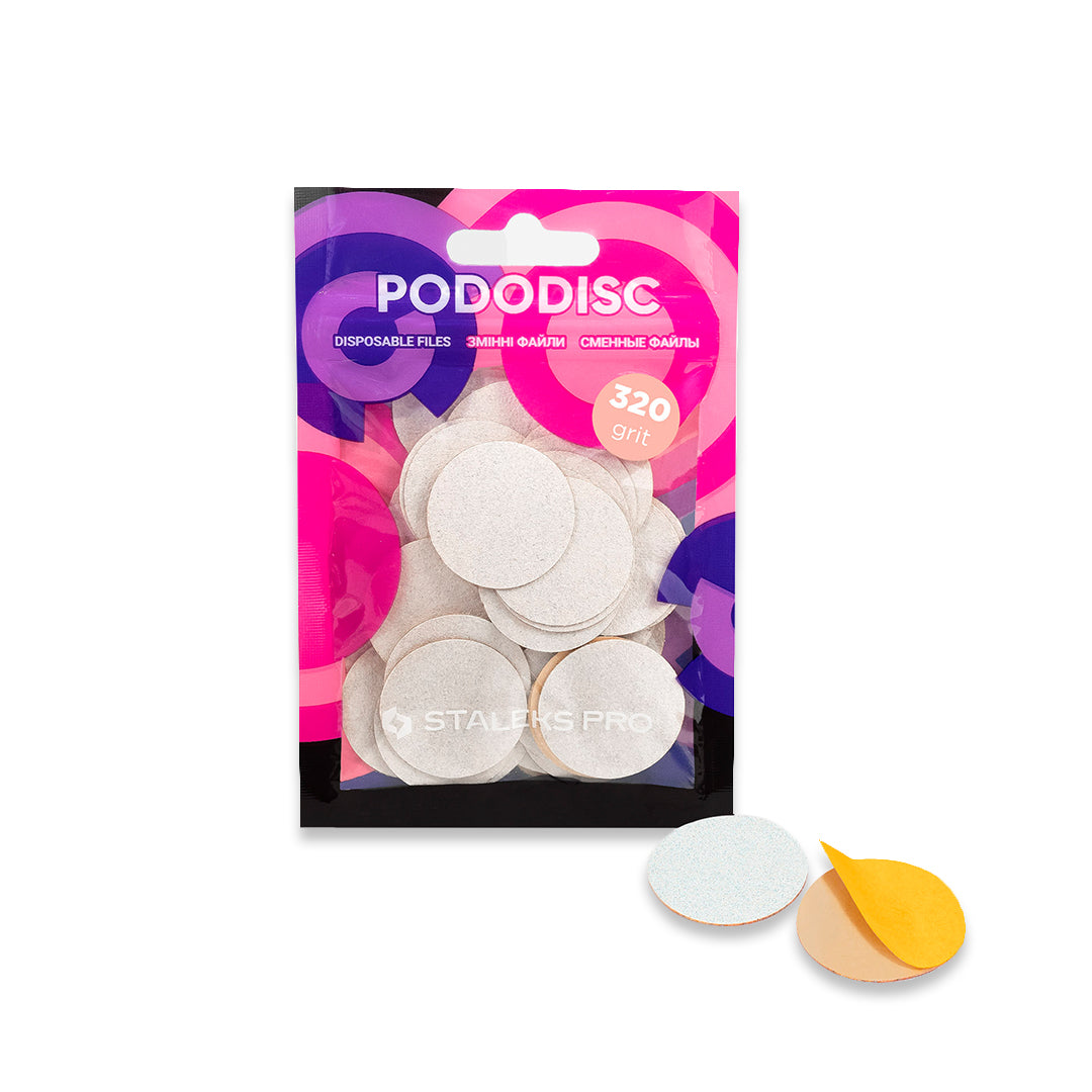 Staleks Disposable White Files for Pedicure Disc L EXPERT (Various grits, 50 pcs)