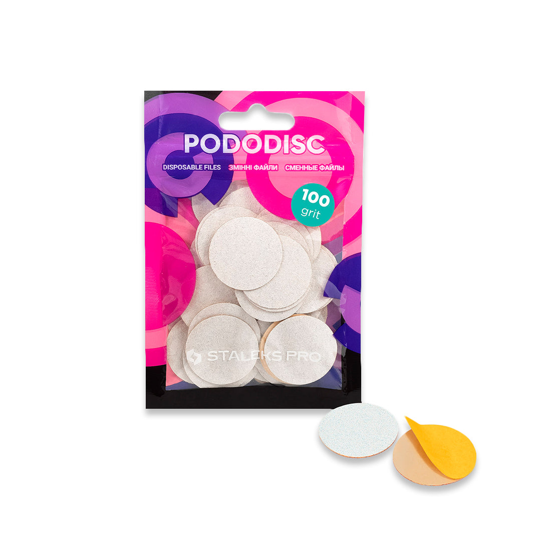 Staleks Disposable White Files for Pedicure Disc L EXPERT (Various grits, 50 pcs)