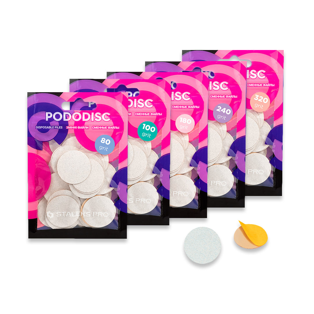 Staleks Disposable White Files for Pedicure Disc L EXPERT (Various grits, 50 pcs)