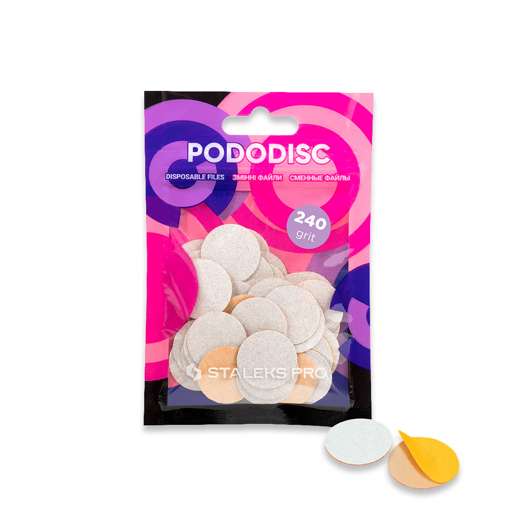 Staleks Disposable White Files for Pedicure Disc M EXPERT (Various grits, 50 pcs)