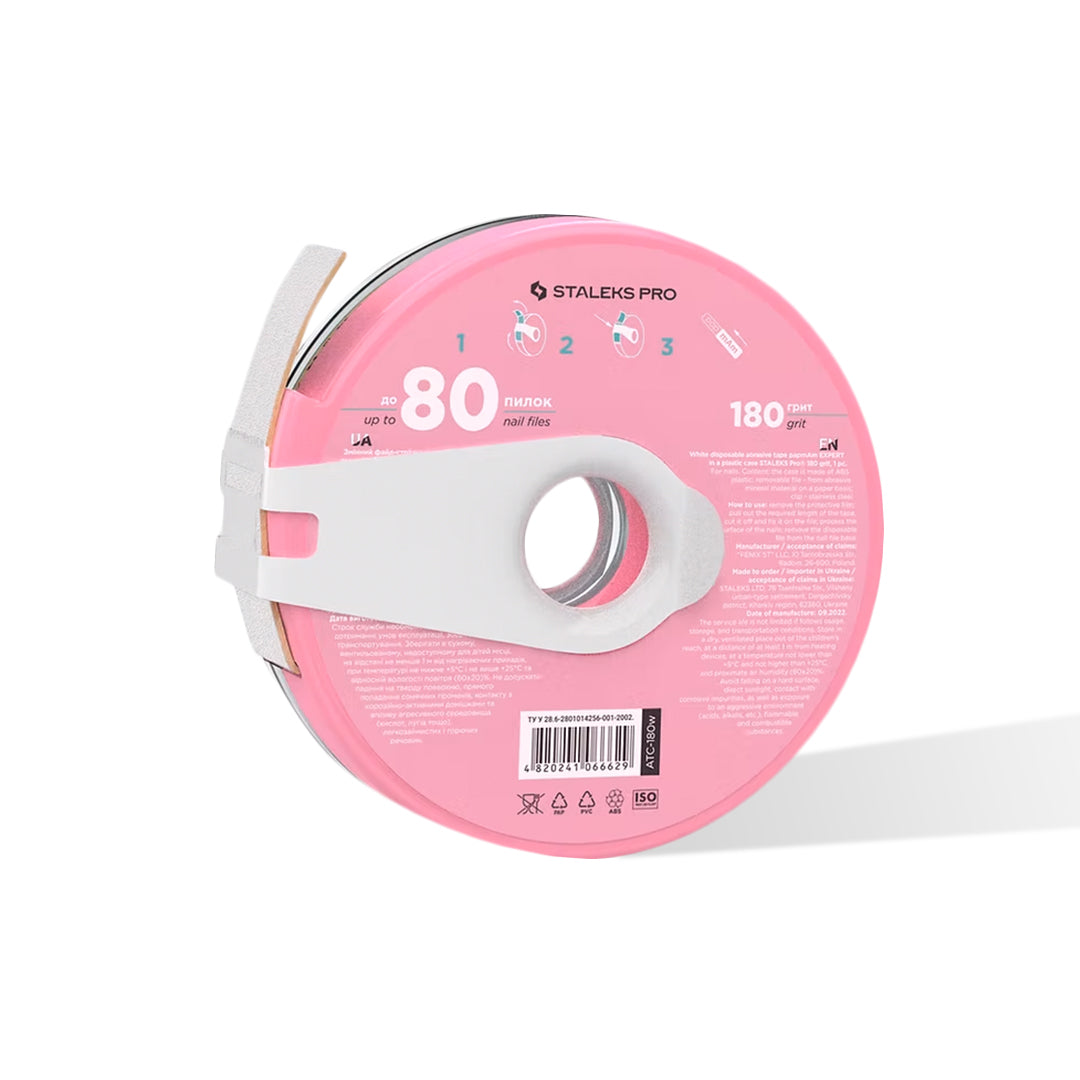 Staleks Disposable White Abrasive Tape in Plastic Case (Various Grits)