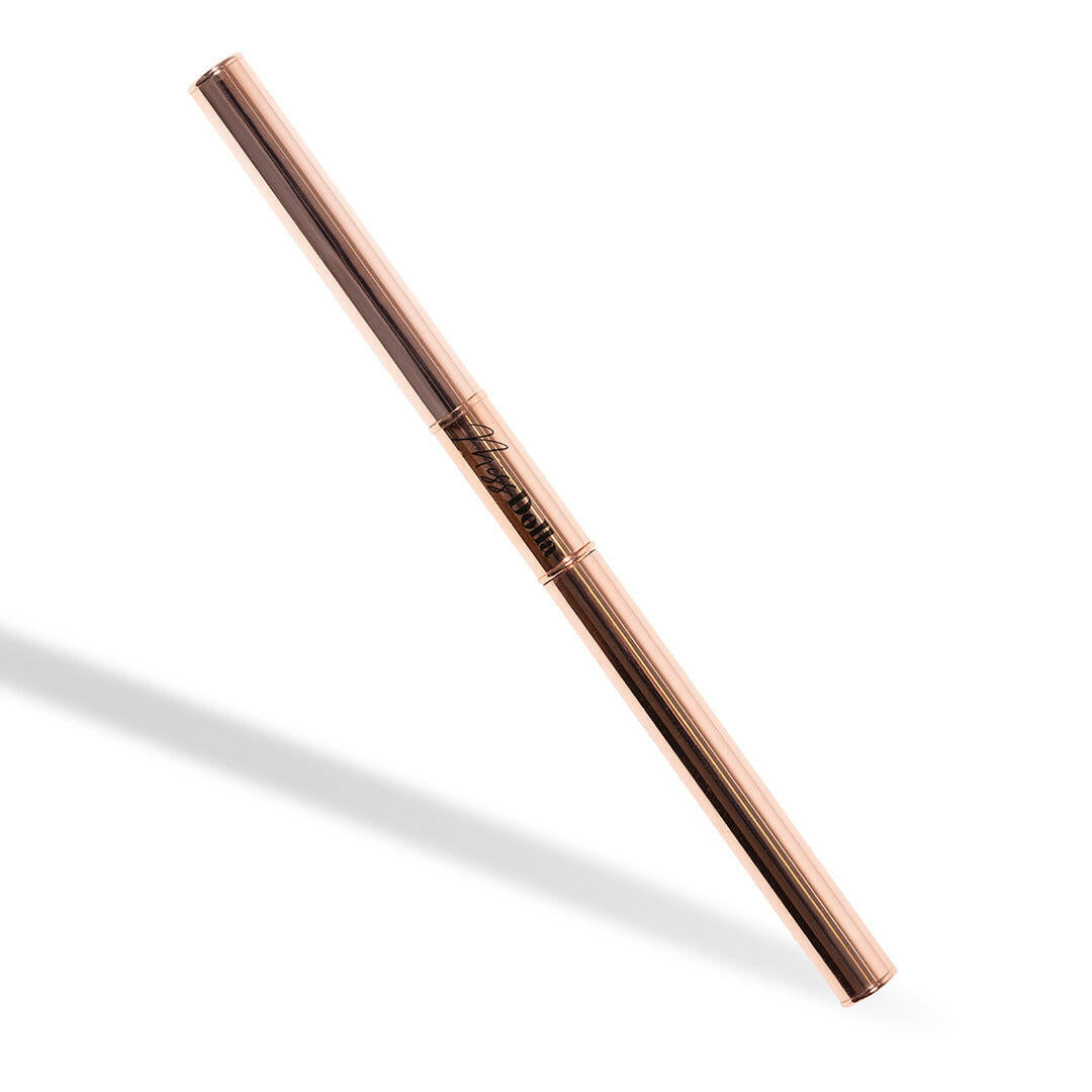 Professional nail technician brush for French manicure detailing.