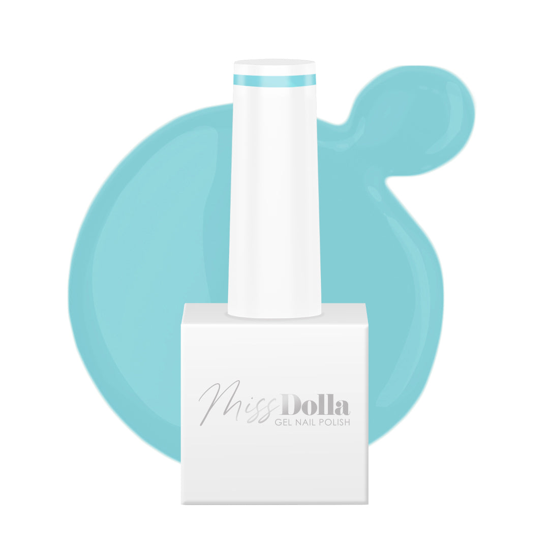 "Aqua Mist" light blue gel nail polish | Miss Dolla