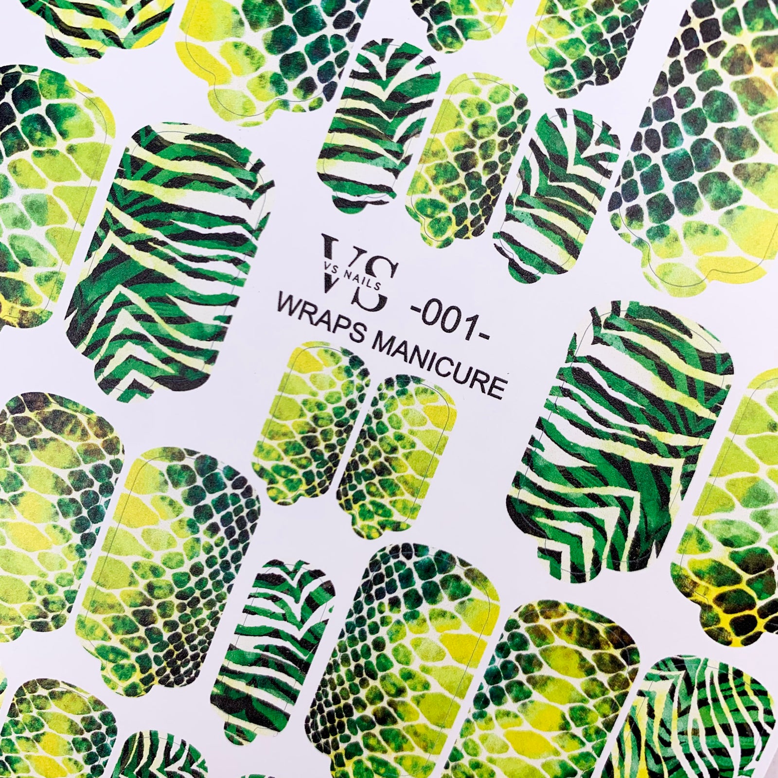 VS wraps manicure 001 with tropcal design from the top nail brand UK Miss Dolla.