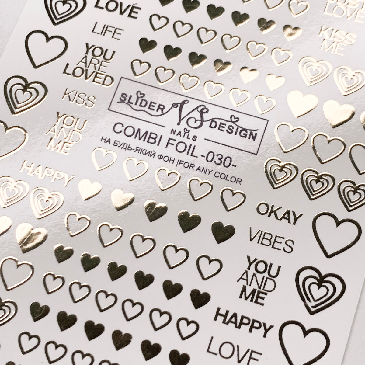 gold hearts vs combo foil 030 by miss dolla best nail company UK