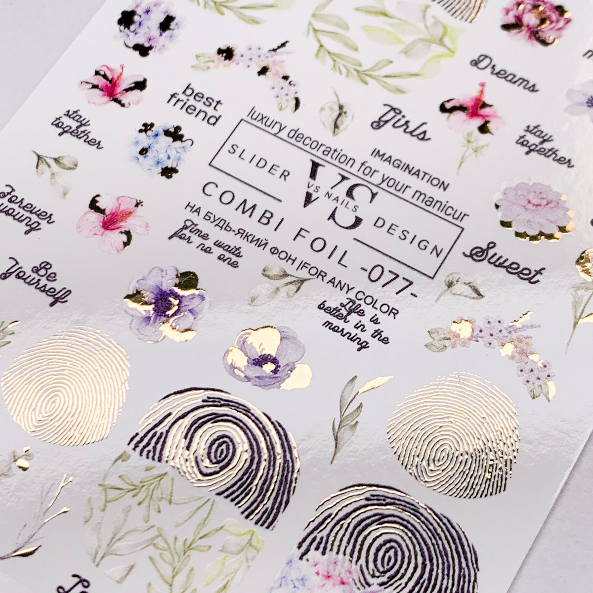 vs combi foil 077 cute nail film designs from nail company UK miss dolla