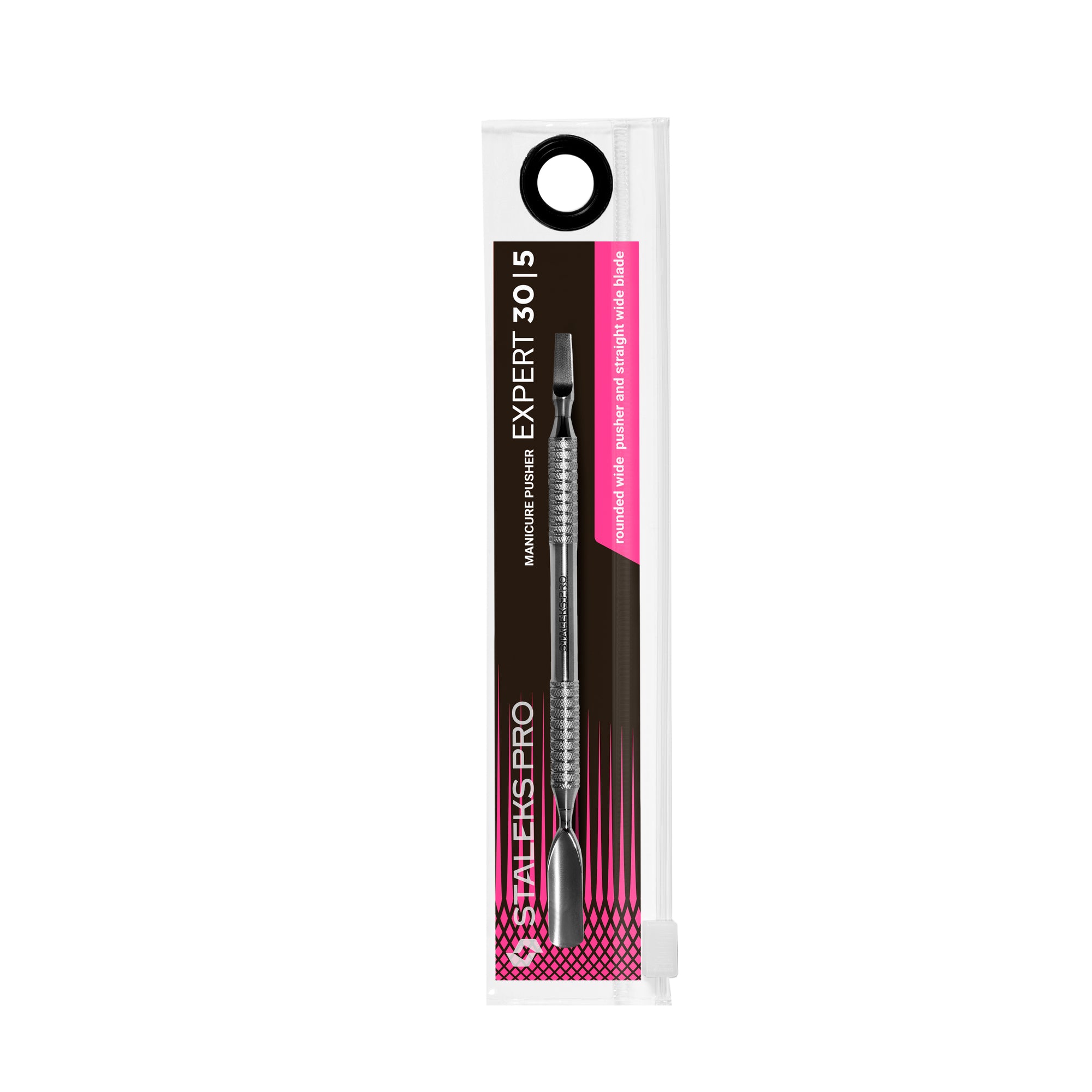 Stalex manicure pusher EXPERT 30 TYPE 5 (rounded wide pusher and straight wide blade) | Miss Dolla