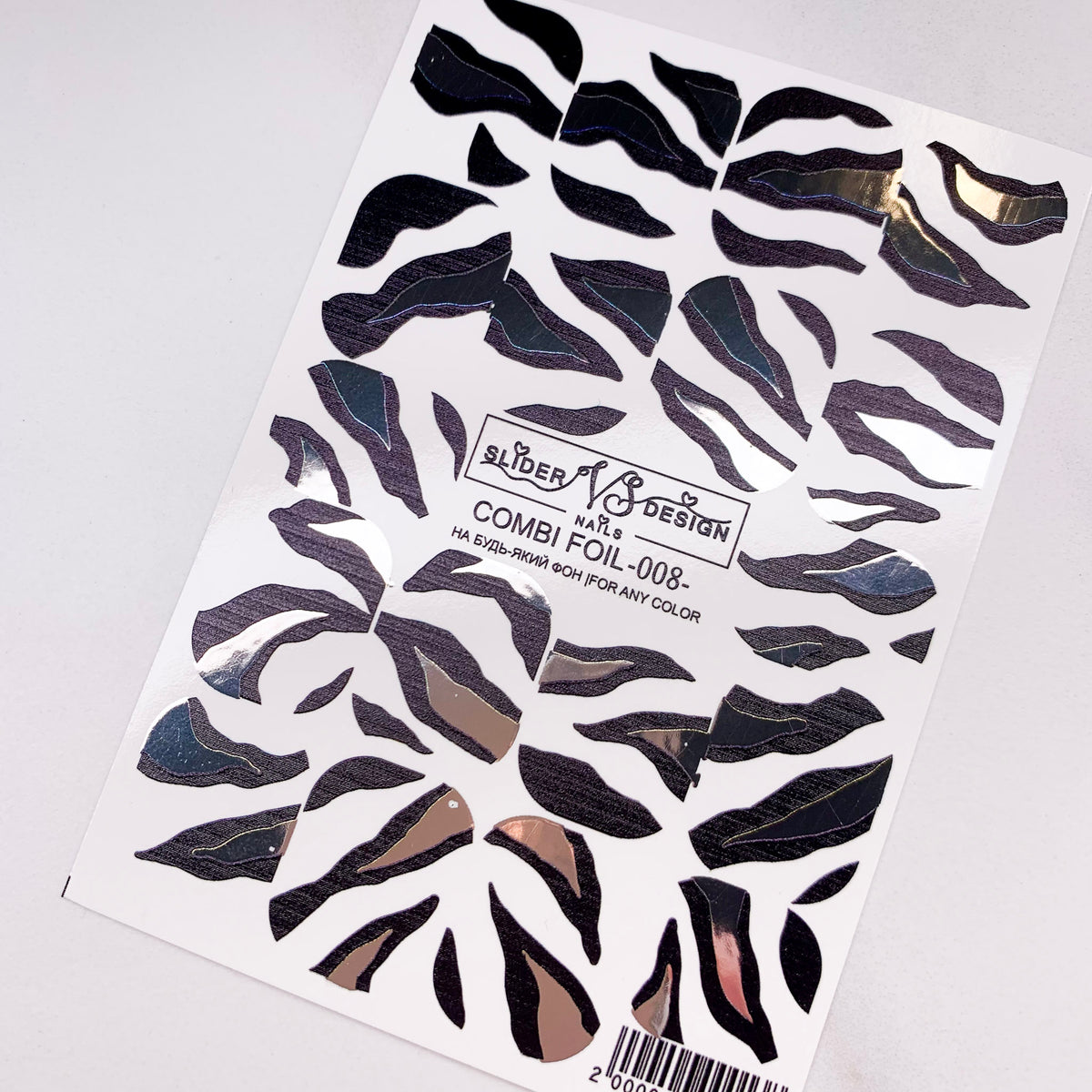 vs combi foil 08 black and white design from miss dolla UK nail film vs combi foil 8