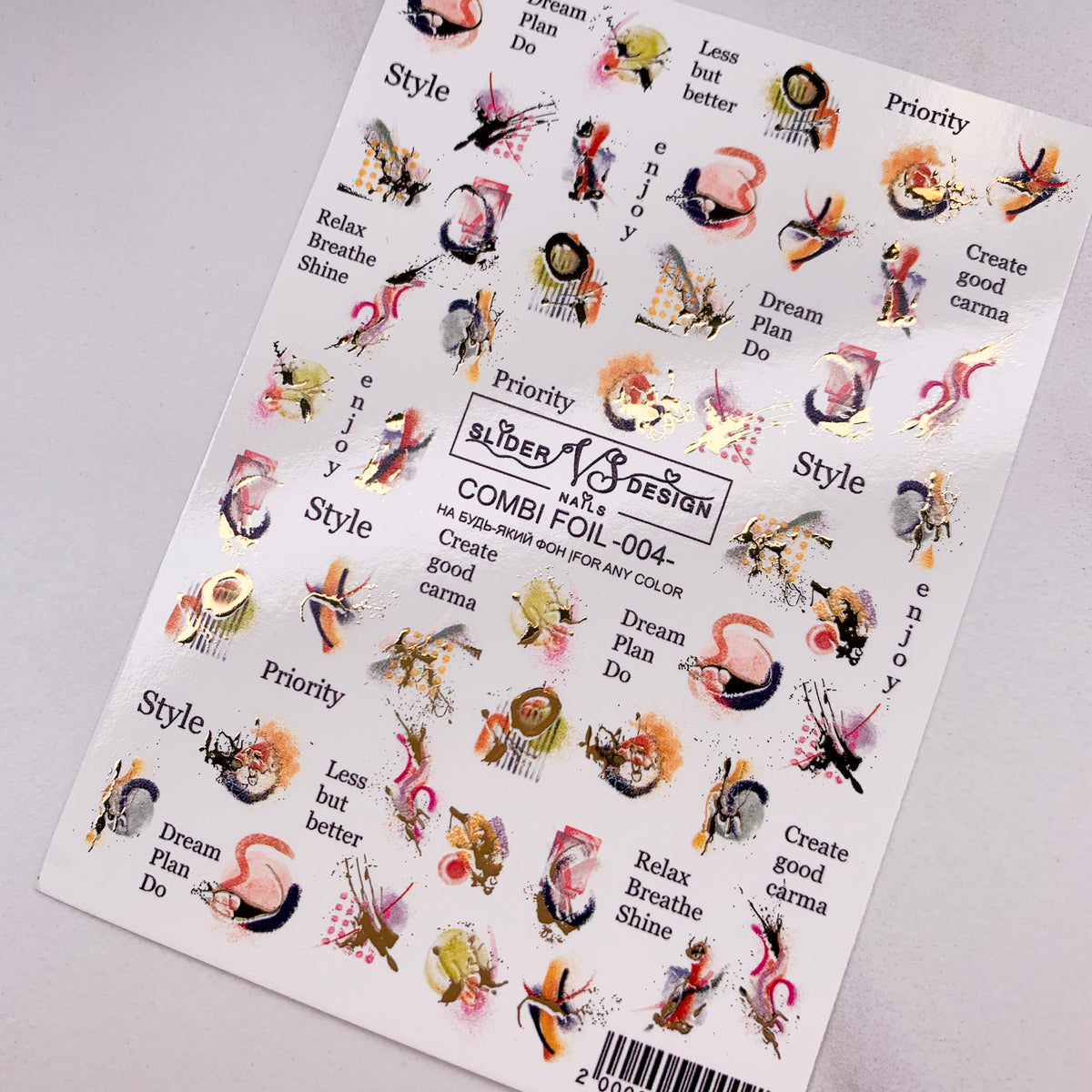 vs combi foil 04 nail slider is the best nail film from top nail polish brand UK Miss Dolla. order vs combi foil 4