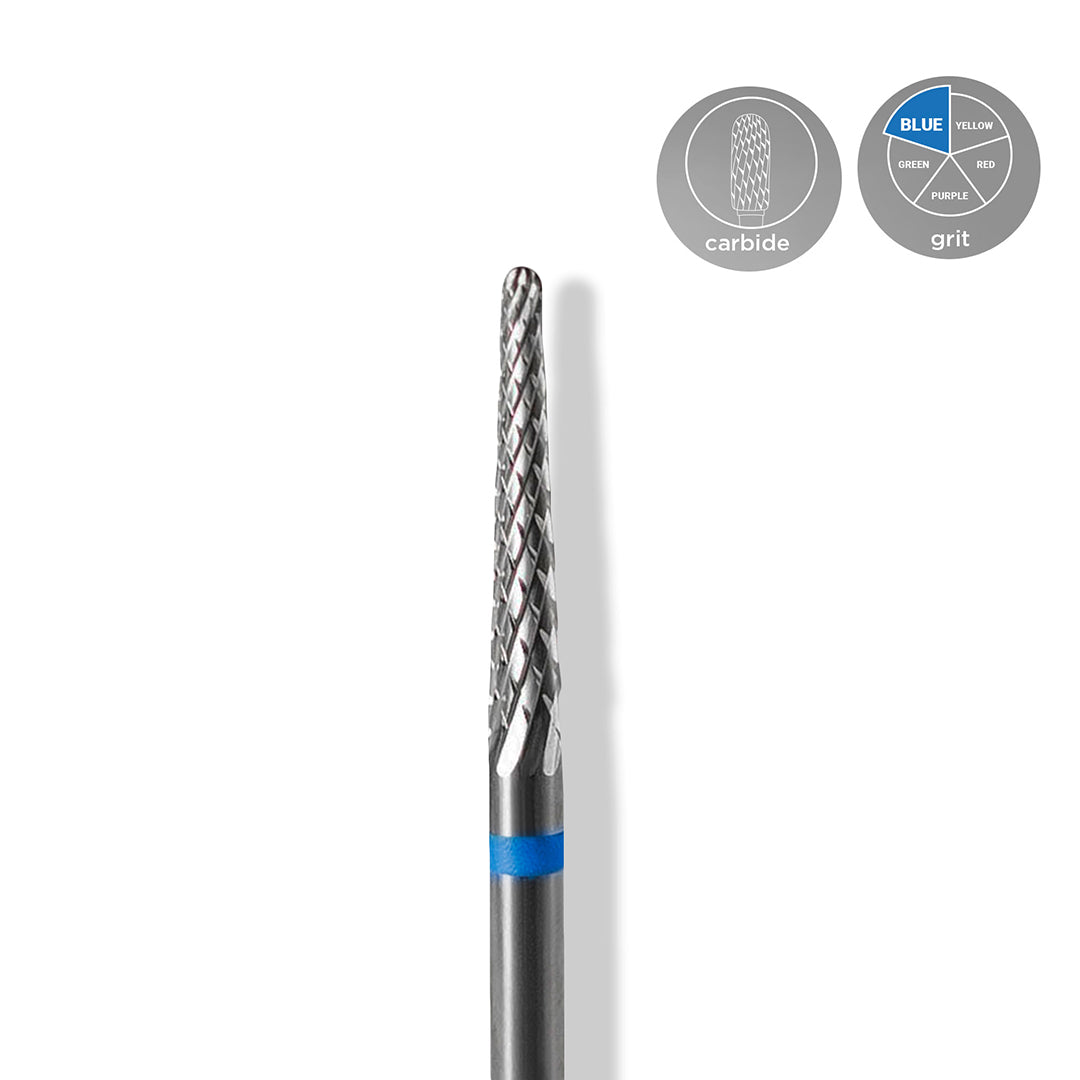 Staleks Carbide &#39;Cone&#39; Blue Nail Drill Bit, head diameter 2.3mm / working part 14mm