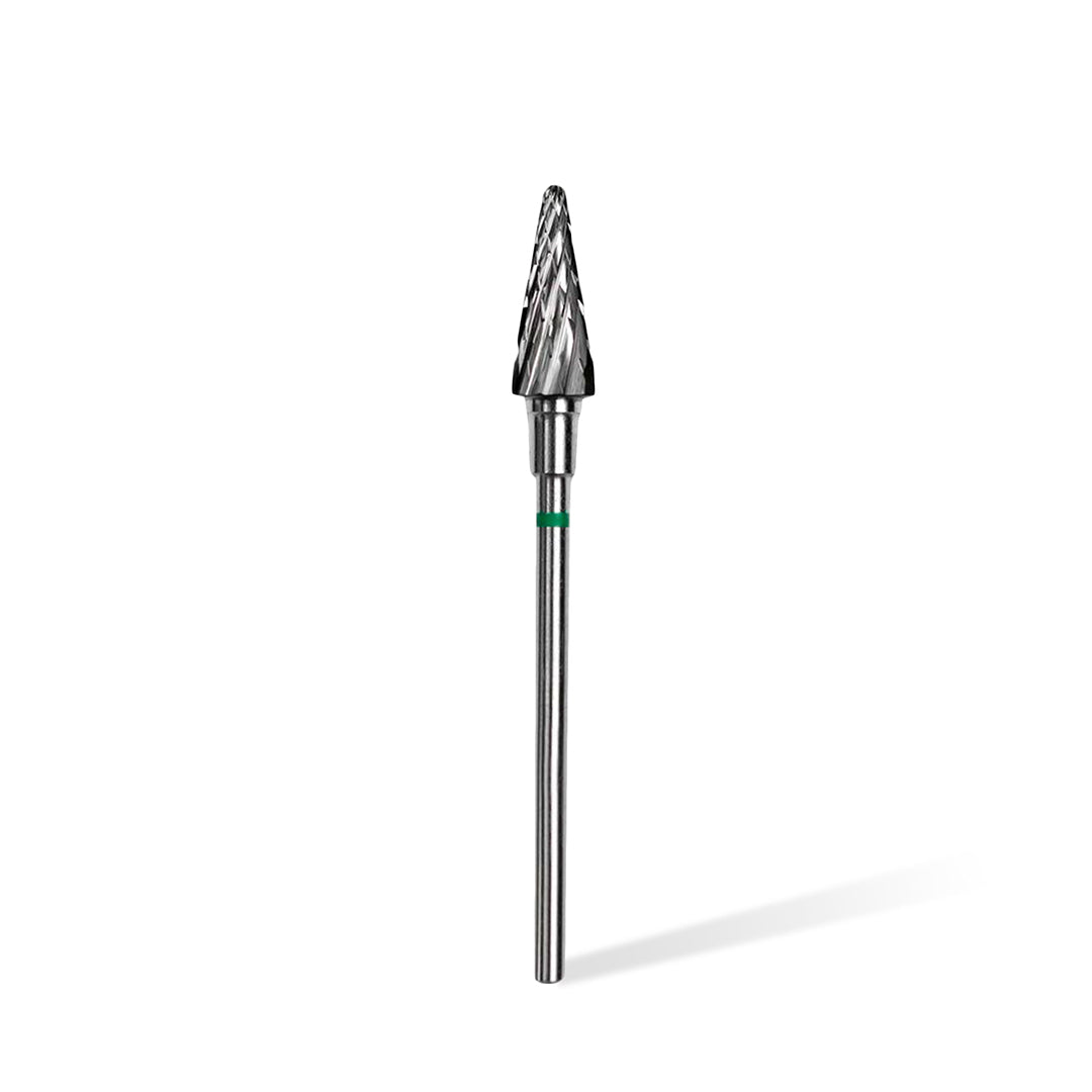 Staleks Carbide 'Cone' Green Nail Drill Bit, head diameter 6mm / working part 14mm