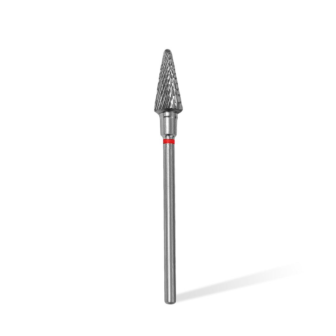 Staleks Carbide &#39;Cone&#39; Red Nail Drill Bit, head diameter 6mm / working part 14mm