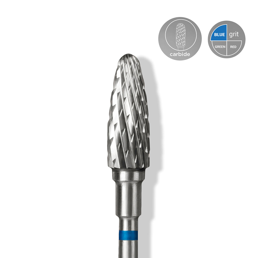 Staleks Carbide 'Corn' Blue Nail Drill Bit, head diameter 5mm/ working part 13mm