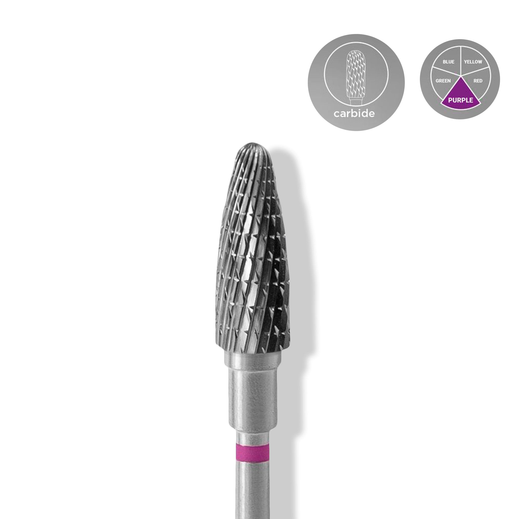 Staleks Carbide 'Corn' Purple nail drill bit, head diameter 5mm / working part 13mm