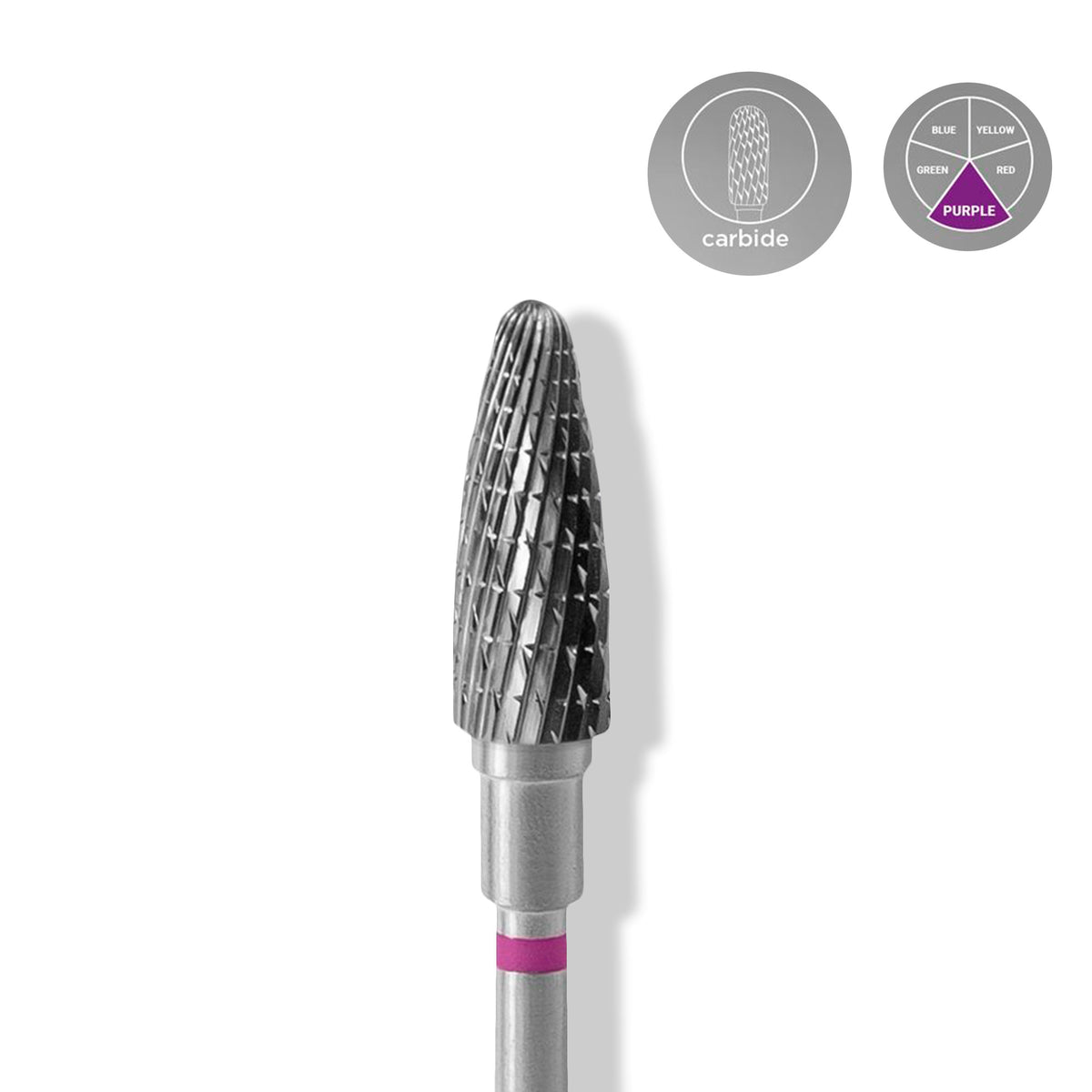 Staleks Carbide &#39;Corn&#39; Purple nail drill bit, head diameter 5mm / working part 13mm