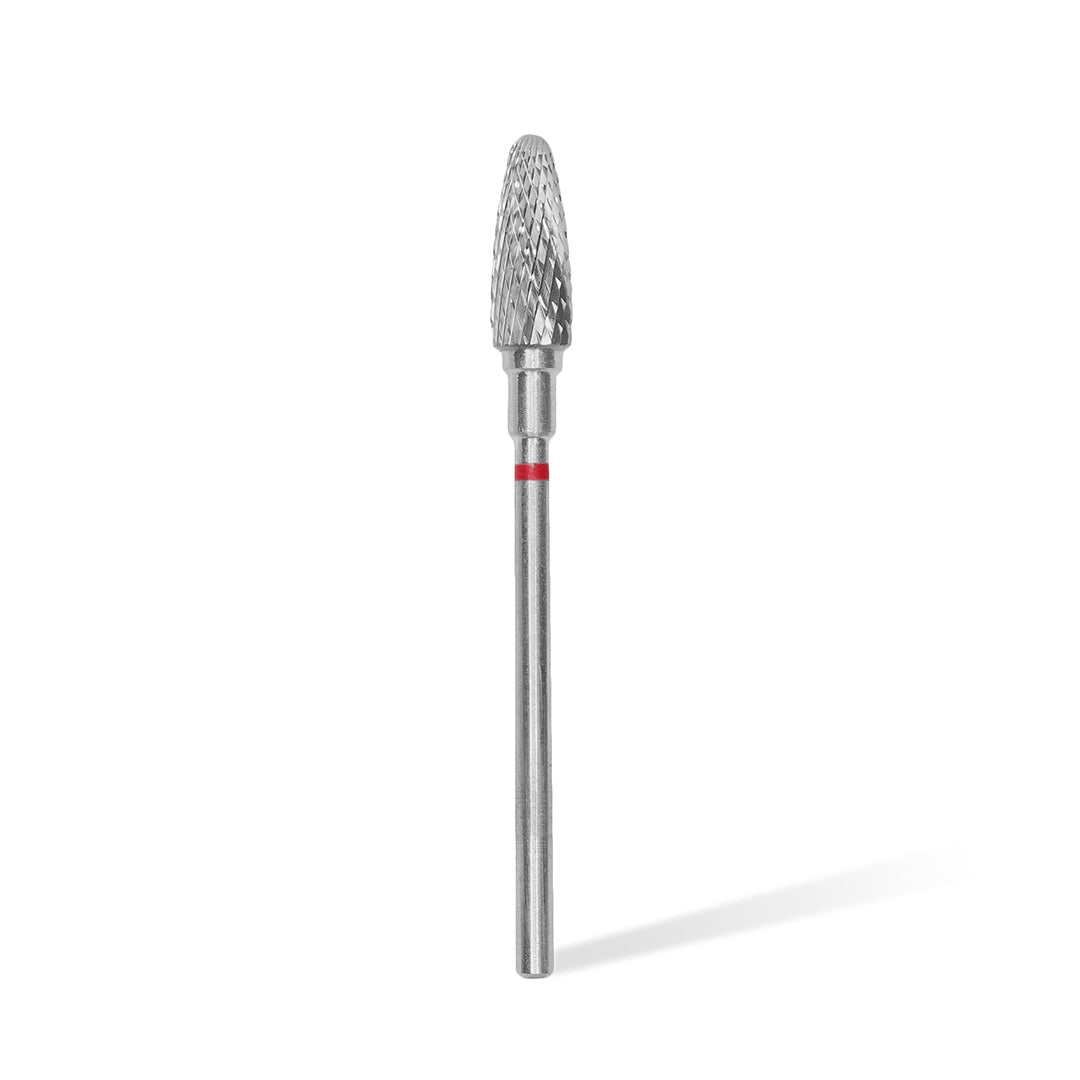 Staleks Carbide &#39;Corn&#39; Red Nail Drill Bit, head diameter 5mm/ working part 13mm