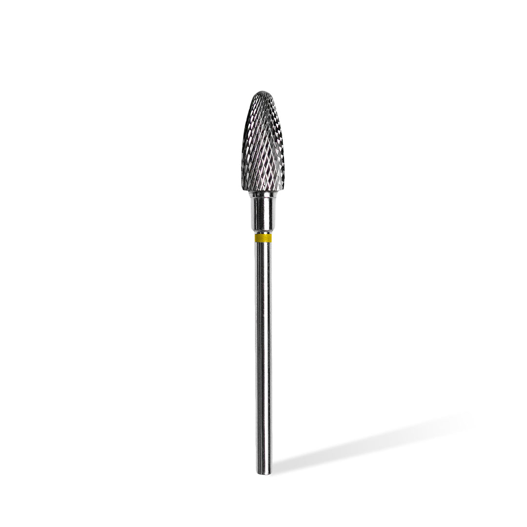 Staleks Carbide 'Corn' Yellow Nail Drill Bit, head diameter 6mm / working part 14mm