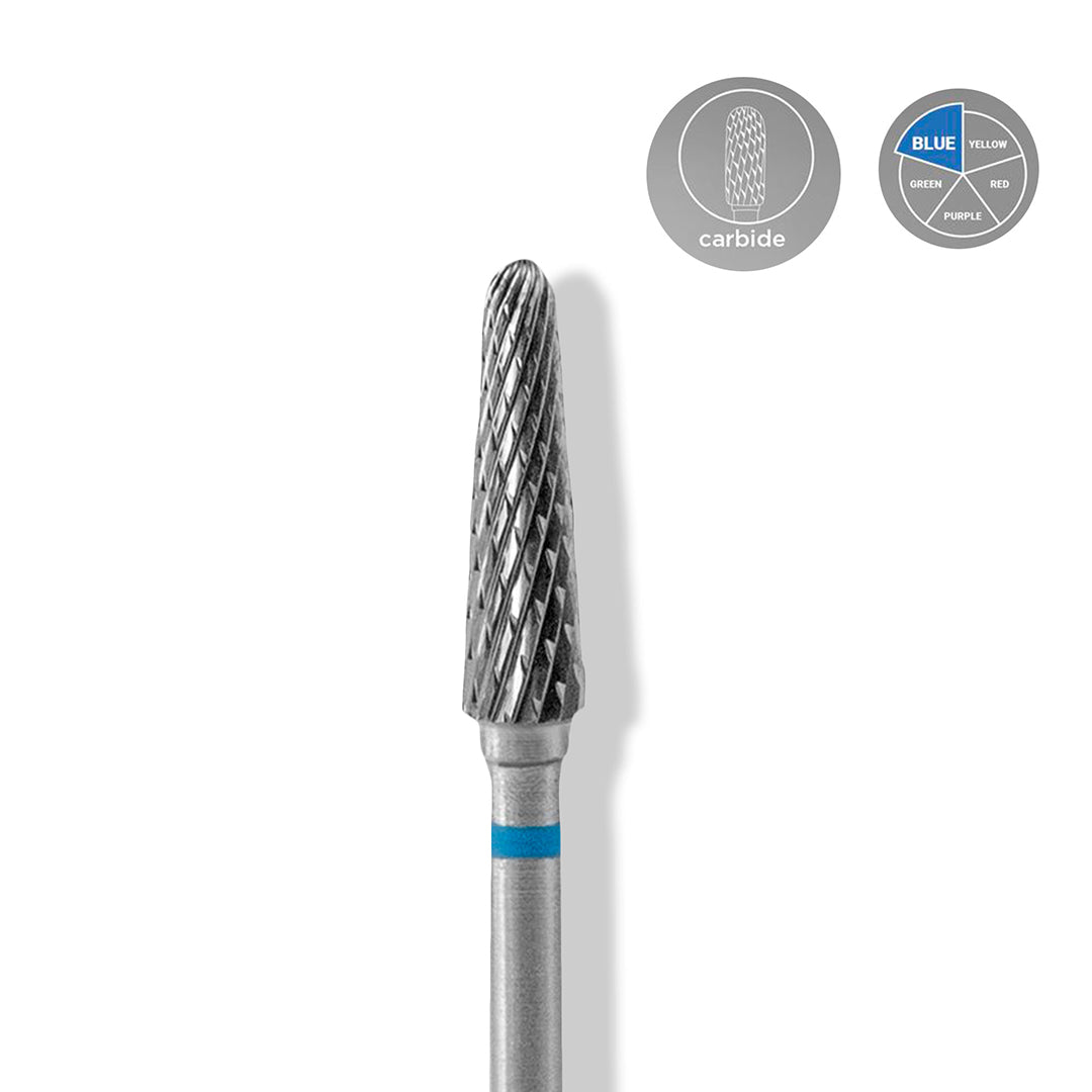 Staleks Carbide 'Frustum' Blue Nail Drill Bit, head diameter 4mm / working part 13mm