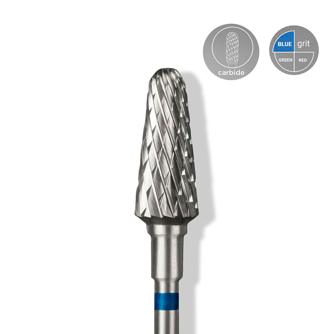 Staleks Carbide 'Frustum' Blue Nail Drill Bit, head diameter 6mm/ working part 14mm