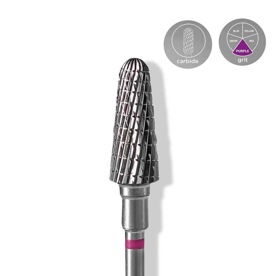 Staleks Carbide 'Frustum' Purple Nail Drill Bit, head diameter 6mm / working part 14mm
