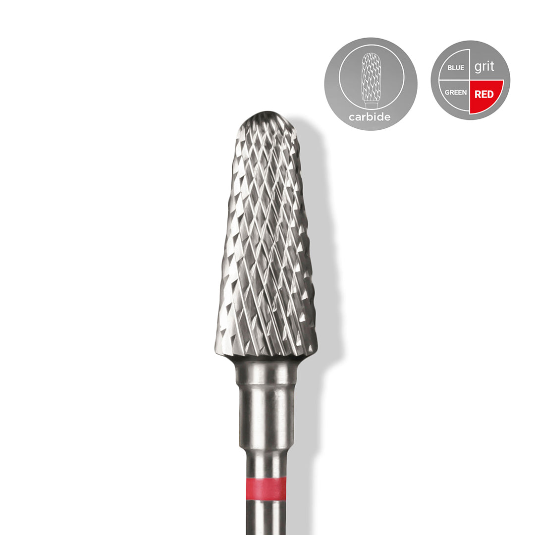 Staleks Carbide 'Frustum' Red Nail Drill Bit, head diameter 6mm/ working part 14mm