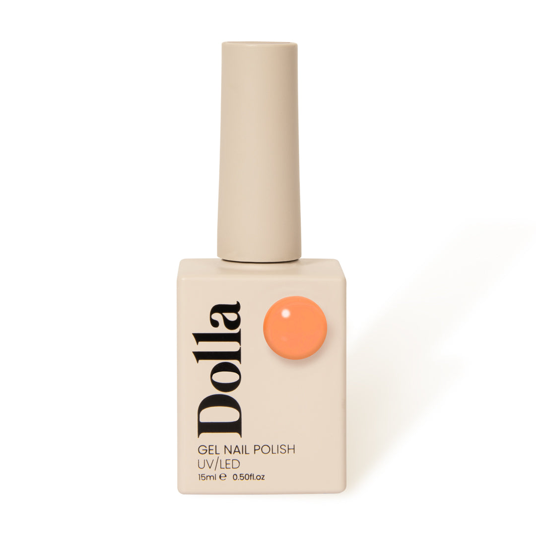 durable and flexible non chipping easy to apply Pastel summer peach gel nail polish UK | Miss Dolla