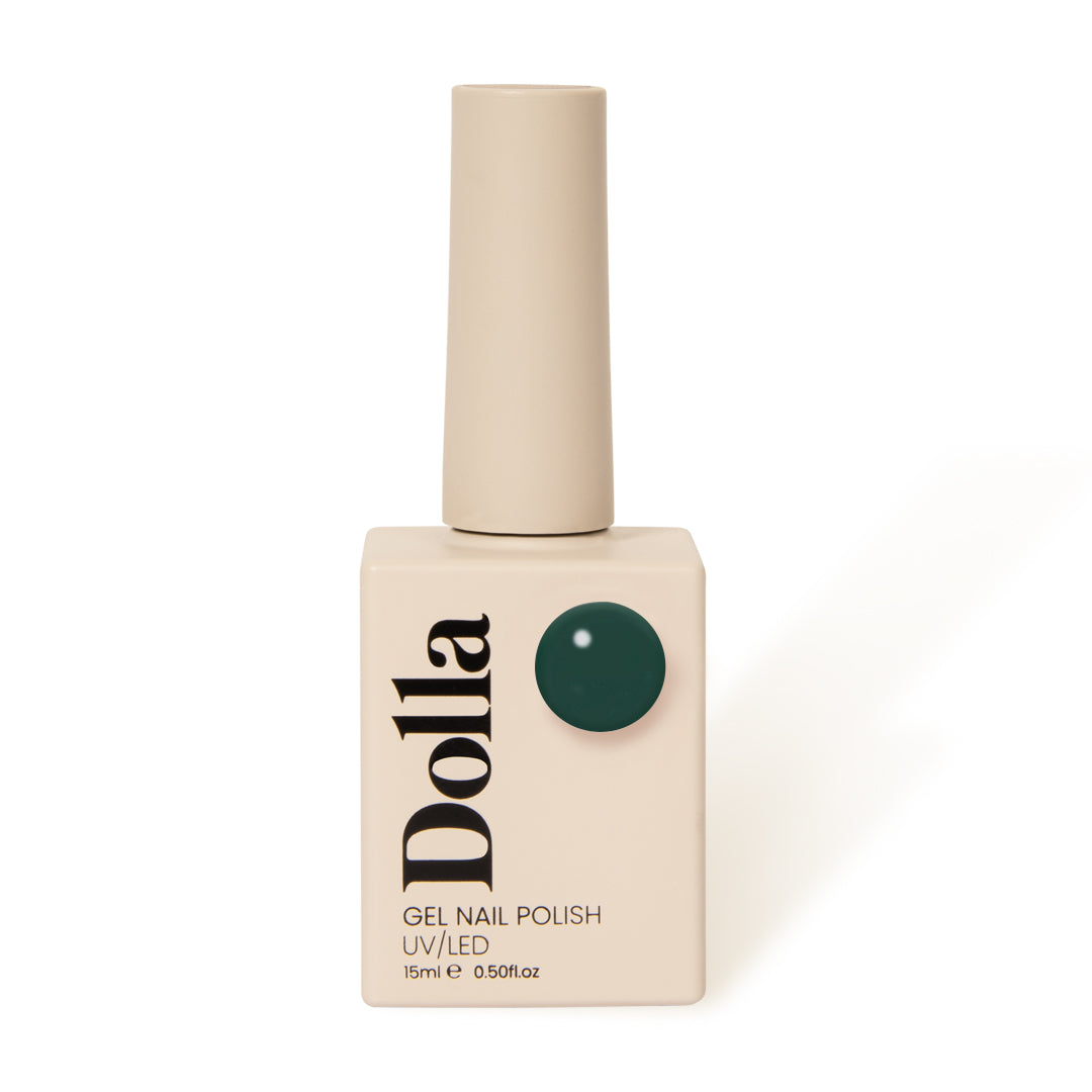 Professional-grade beautiful deep green gel polish uk by Miss Dolla with easy removal. | Miss Dolla