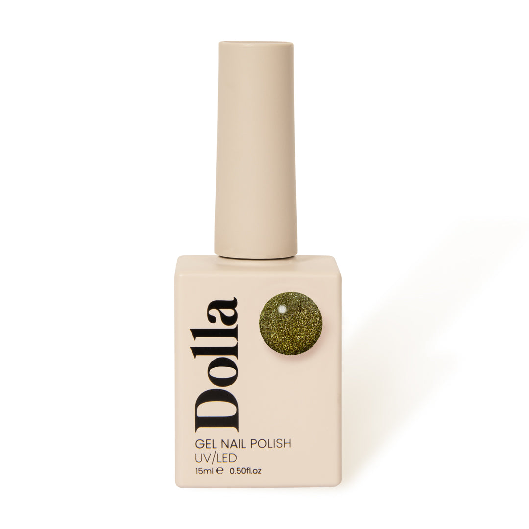 Professional dark khaki gel polish from Miss Dolla, perfect for durable, shimmering nail art design UK | Miss Dolla