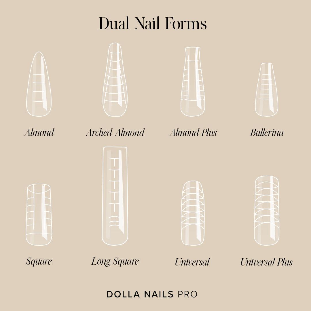 Dual Nail Forms, Arched Almond - 120pcs