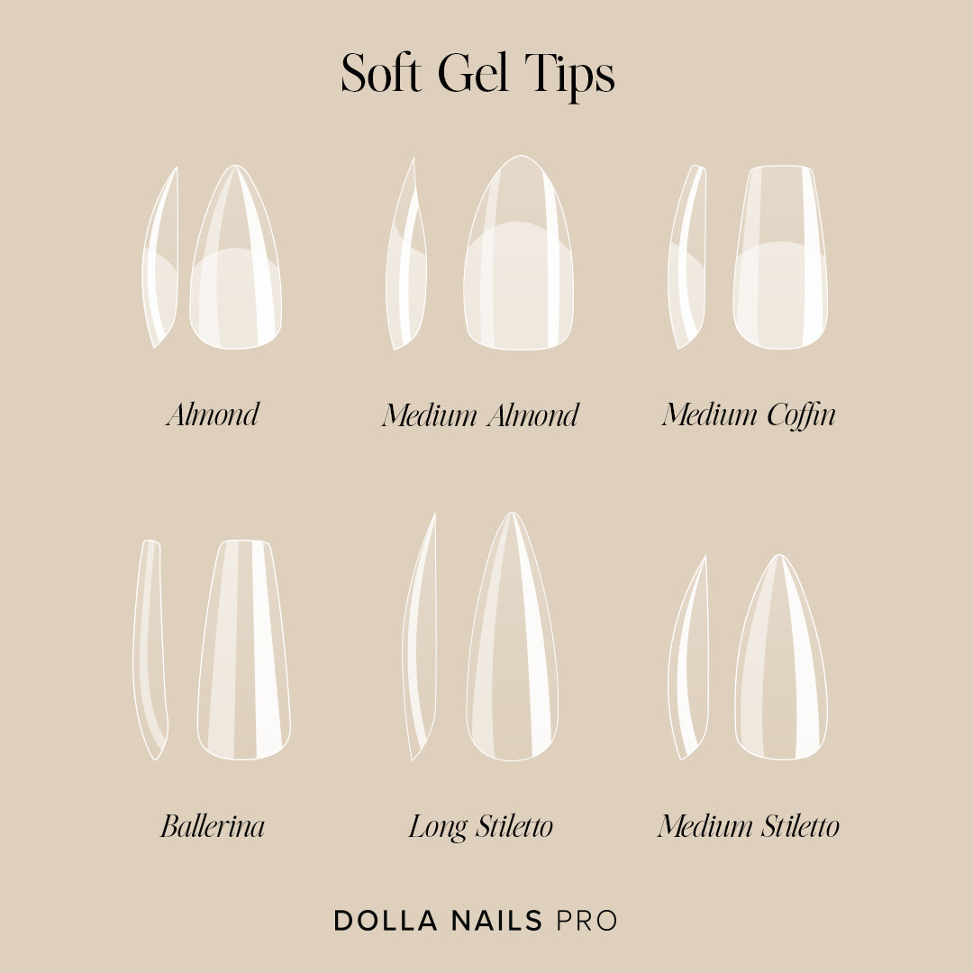 Full Cover Soft Gel Tips Almond - 550pcs