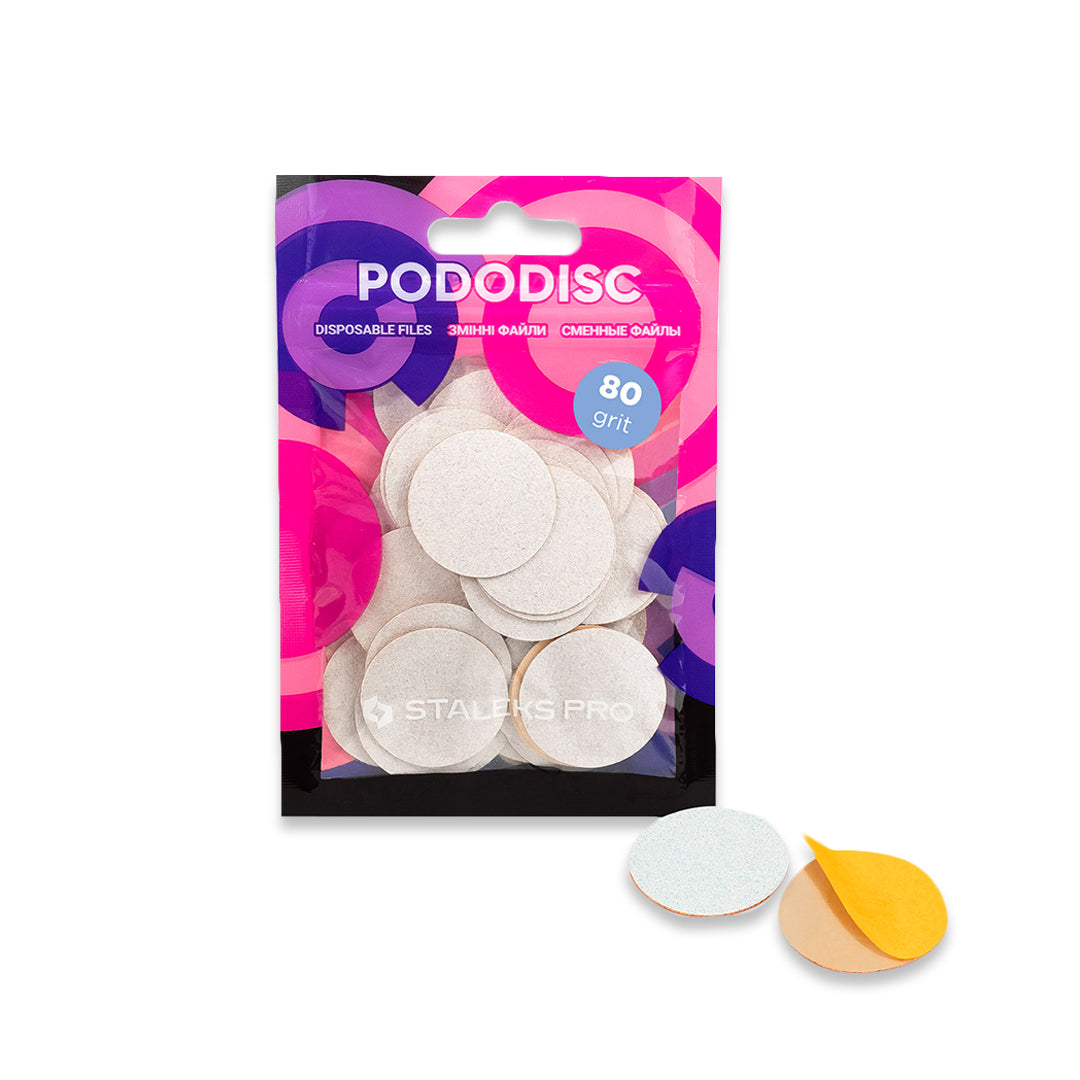 Staleks Disposable White Files for Pedicure Disc L EXPERT (Various grits, 50 pcs)