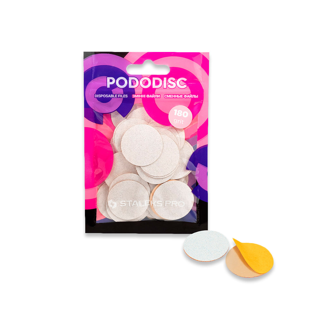 Staleks Disposable White Files for Pedicure Disc L EXPERT (Various grits, 50 pcs)