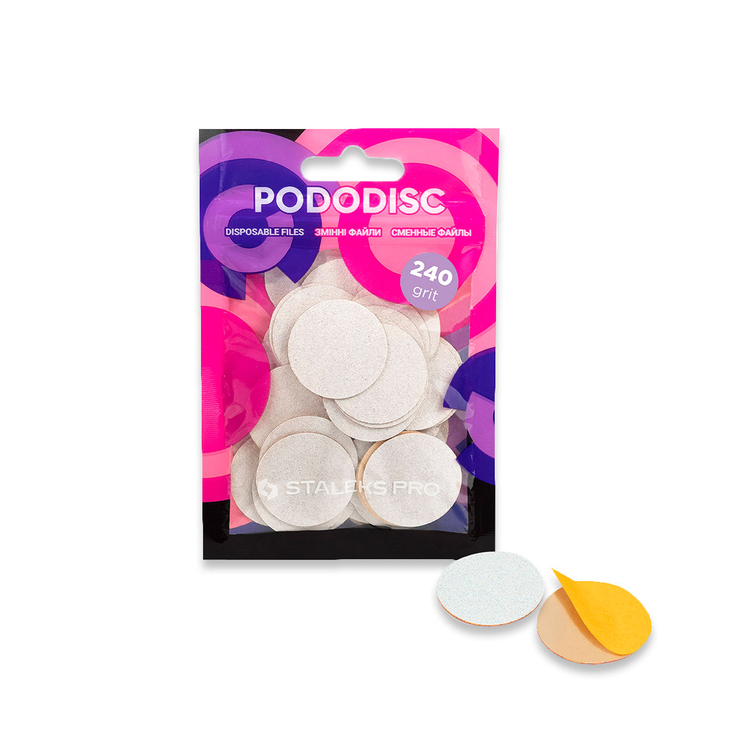 Staleks Disposable White Files for Pedicure Disc L EXPERT (Various grits, 50 pcs)