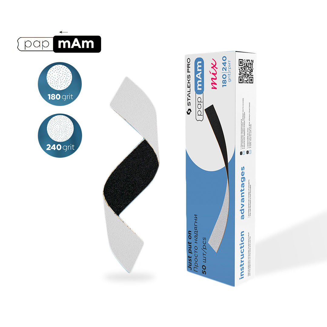 Staleks PapmAm MIX Disposable Double-Sided Files 180/240 (50 pcs)