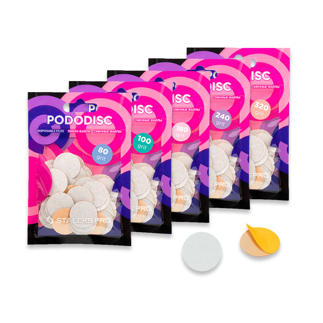 Staleks Disposable White Files for Pedicure Disc M EXPERT (Various grits, 50 pcs)