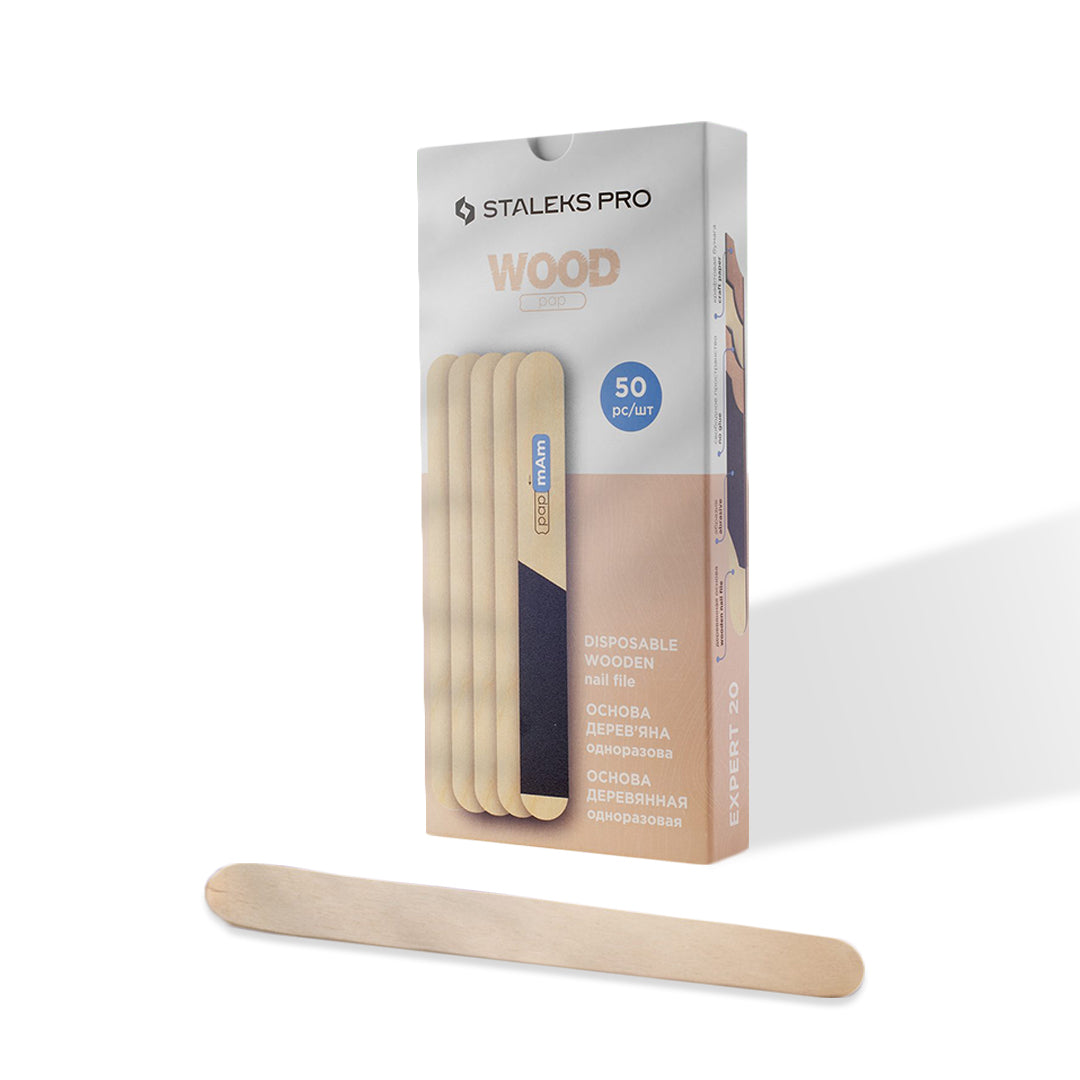 Staleks Disposable Wooden Base for Nail File EXPERT 20 (50 pcs)