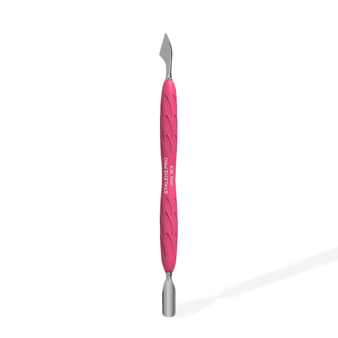 Staleks Gummy Manicure Rounded Narrow Pusher with Cleaner UNIQ 10 TYPE 3