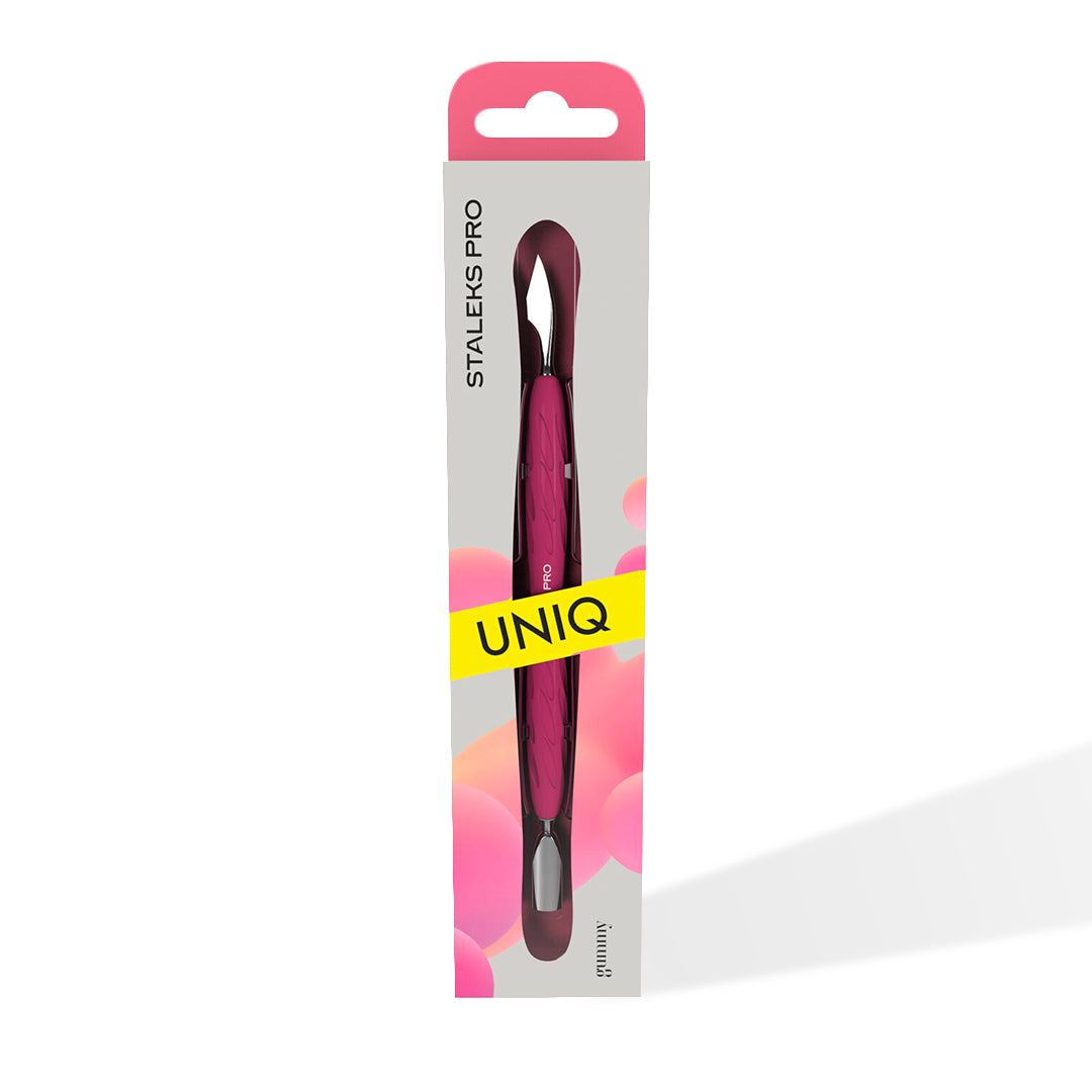 Staleks Gummy Manicure Rounded Narrow Pusher with Cleaner UNIQ 10 TYPE 3