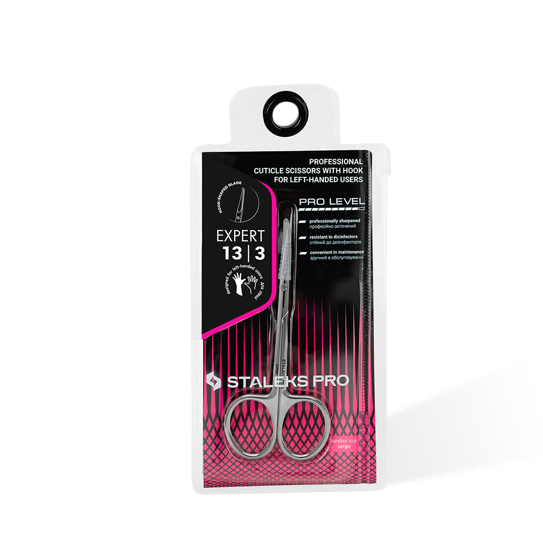 Staleks Professional Left-Handed Cuticle Scissors with Hook EXPERT 13 TYPE 3