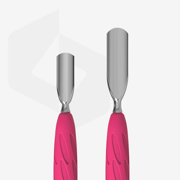 Manicure pusher Gummy  with silicone handle UNIQ 10 TYPE 1 (rounded wide and rounded narrow pusher)