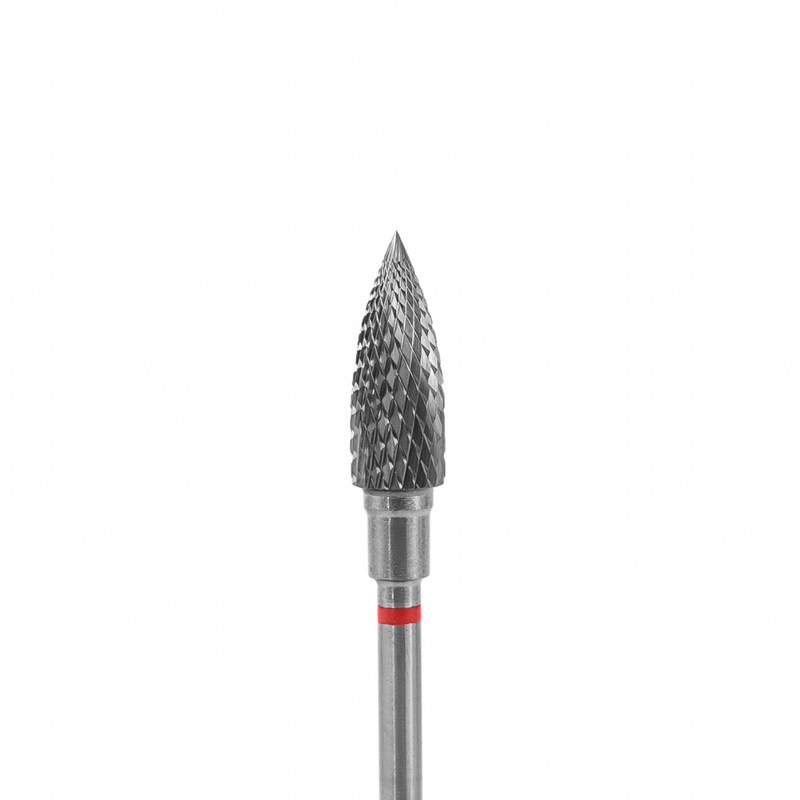 Staleks Carbide nail drill bit, "flame" red, head diameter 5mm / working part 13.5mm FT10R050/13.5. | Miss Dolla