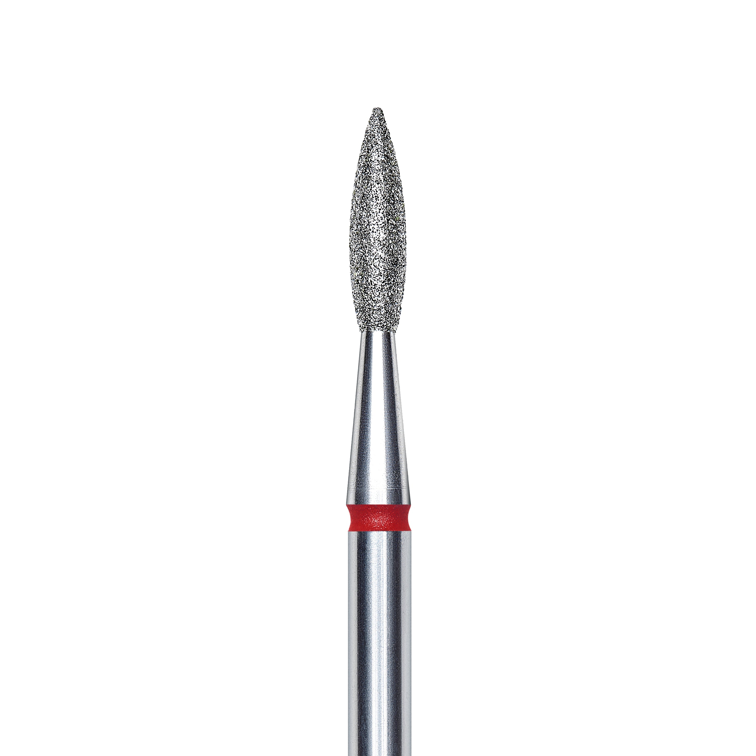 Staleks Diamond nail drill bit, pointed "flame", red, head diameter 2.1mm/ working part 8mm FA11R021/8. | Miss Dolla