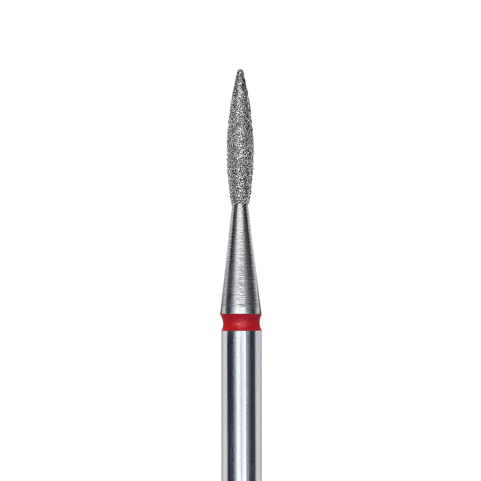 Staleks Diamond nail drill bit, pointed "flame", red, head diameter 1.6mm/ working part 8mm FA11R016/8. | Miss Dolla