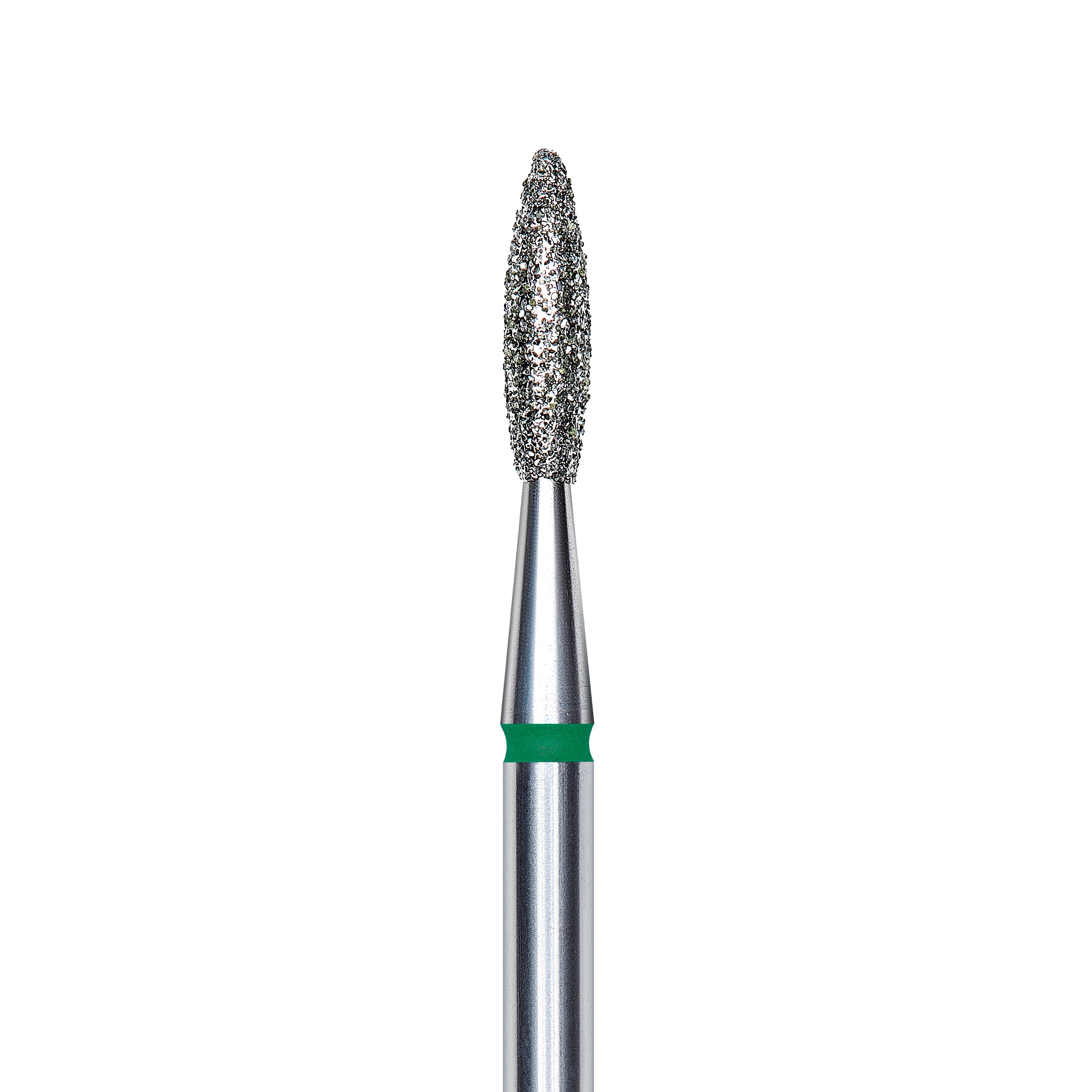 Staleks Diamond nail drill bit, "flame", green, head diameter 2.1mm/ working part 8mm FA10G021/8.