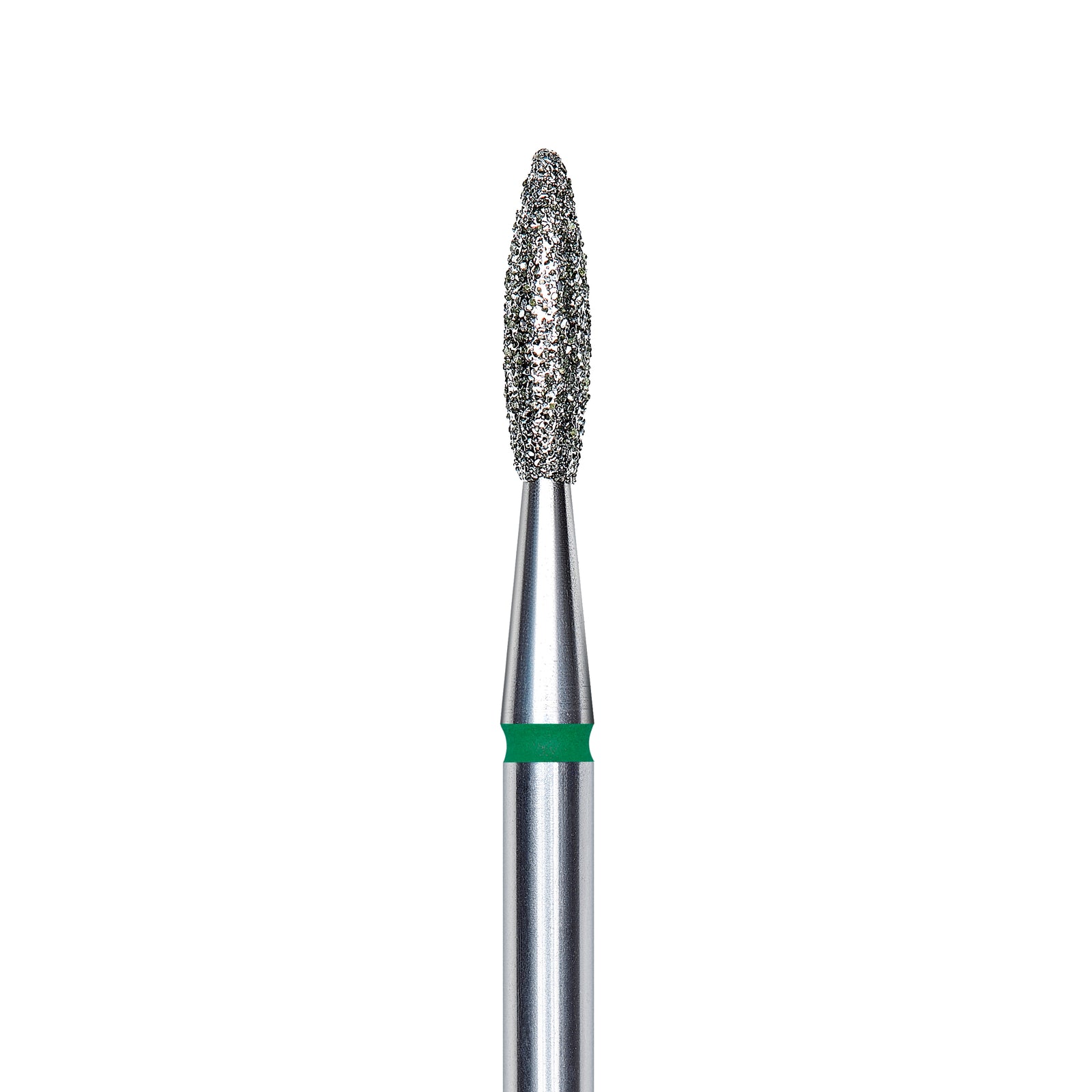 Staleks Diamond nail drill bit, "flame", green, head diameter 2.1mm/ working part 8mm FA10G021/8.